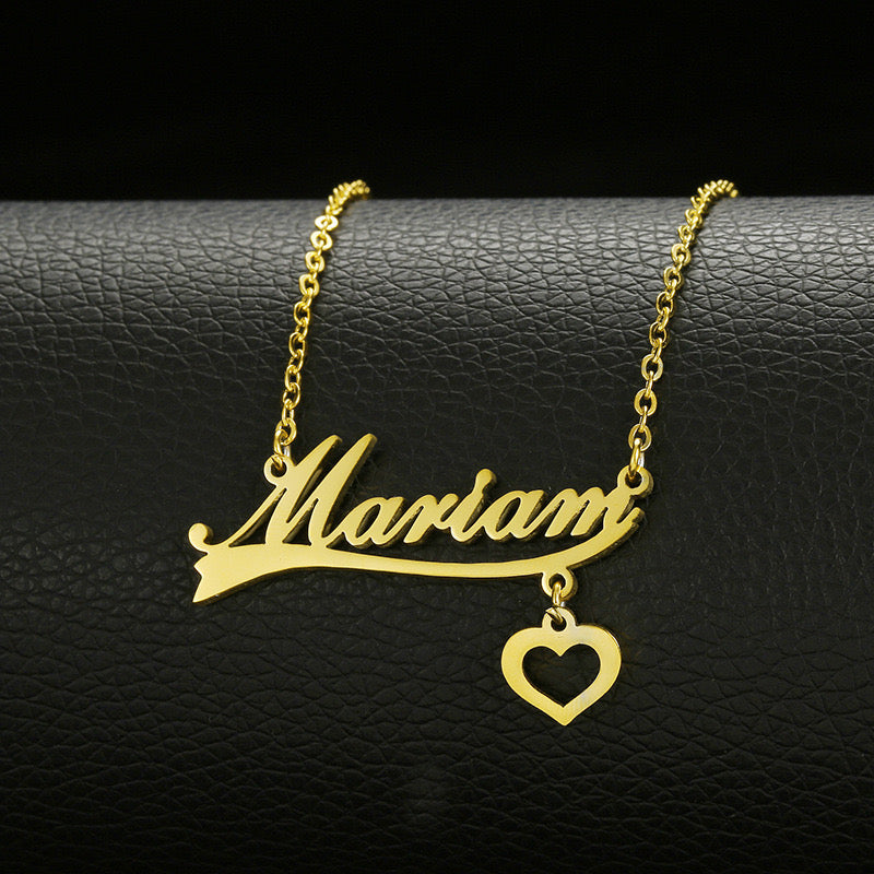 Amourwa Personalized Name Necklace/Bracelet Custom Engraved Jewelry