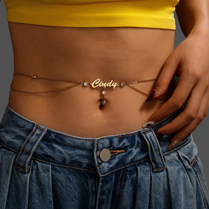 Amourwa Custom Name Body Chain Jewelry Gift