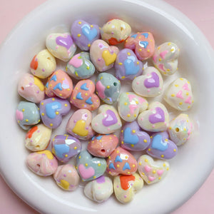 Heart Resin beads Diy Charms