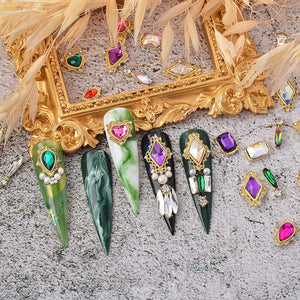 240 pcs Amourwa Nail Art Rhinestones Crystal Diamond Nail Charms