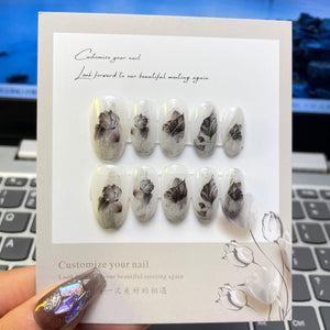 NO.85 Amourwa customT Type Nail Long-lasting Resuable Press On Nail