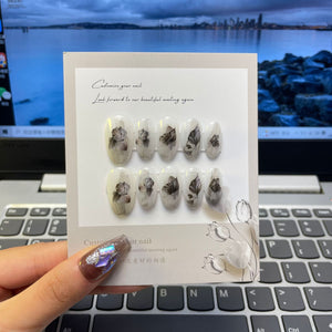 NO.85 Amourwa customT Type Nail Long-lasting Resuable Press On Nail