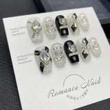 NO.49 Amourwa Custom Short Nails Nail Long-lasting Resuable Press On Nail handmade nails