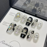 NO.49 Amourwa Custom Short Nails Nail Long-lasting Resuable Press On Nail handmade nails