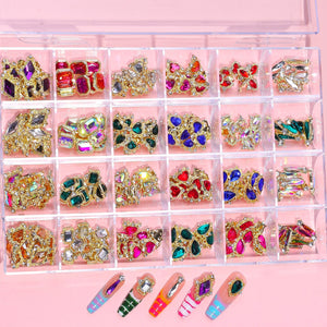 Amourwa Nail Art Rhinestones 120 Pcs Crystal Diamond Nail Charms