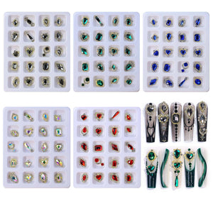 40pcs Amourwa Nail Art Rhinestone Crystal Charms