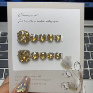 NO.11 Amourwa Toe nails custom Rhinestone Nail Long-lasting Resuable Press On Nail