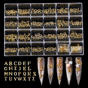 Amourwa Nail Art Letters 260 Pcs Crystal Diamond Nail Charms