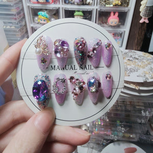 NO.128 Amourwa custom Handmade Nails
