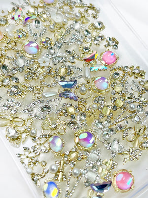 MIX 100pcs Amourwa Nail Art Rhinestone Crystal Charms