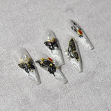 Black Butterfly Gothic Nail Sticker Charms
