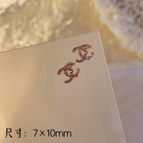 Luxury Designer Inspired Logo Nail Charms（4pcs/set） | Full Diamond Zircon 3D Nail Art Accessories & Jewelry