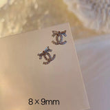 Luxury Designer Inspired Logo Nail Charms（4pcs/set） | Full Diamond Zircon 3D Nail Art Accessories & Jewelry