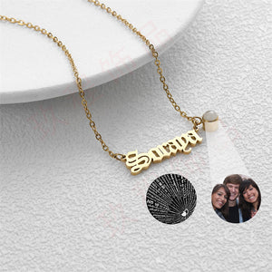 Tarnish Free Custom Photo Projection Necklace - I Love You in 100 Languages | Amourwa