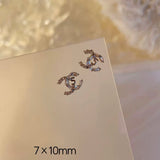 Luxury Designer Inspired Logo Nail Charms（4pcs/set） | Full Diamond Zircon 3D Nail Art Accessories & Jewelry