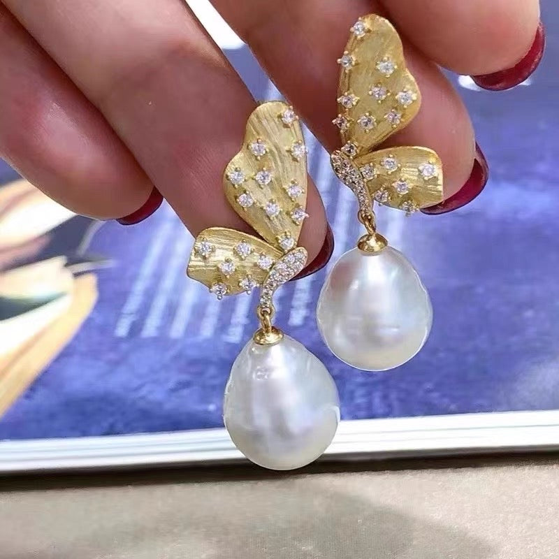 Sterling Silver Pearl earrings Jewelry Diy Charms