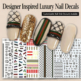 Luxury Designer Inspired Logo Nail Art Stickers Nail Decals Diy Charms