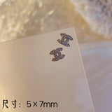 Luxury Designer Inspired Logo Nail Charms（4pcs/set） | Full Diamond Zircon 3D Nail Art Accessories & Jewelry