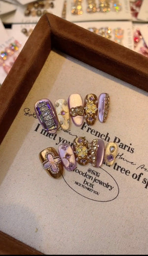 NO.469 Handmade Nails Van Cleef nails Luxury Nail Almond Nail Press on nails for Wedding&Parties ｜Amourwa