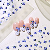 Blueberry French Tip Nail Stickers | Sweet 3D Fruit Nail Decals  Nail Charms