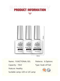 BORN PRETTY Gel Nail Polish Base & Top Coat - Rubber Base, Matte Top & Primer (10ml)