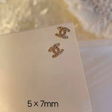 Luxury Designer Inspired Logo Nail Charms（4pcs/set） | Full Diamond Zircon 3D Nail Art Accessories & Jewelry