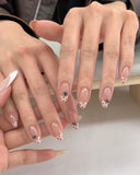 No.450 Handmade Blueberry French Tip Press-On Nails |Polka Dot Fruit Nail Art | Luxury Reusable Nails｜Amourwa