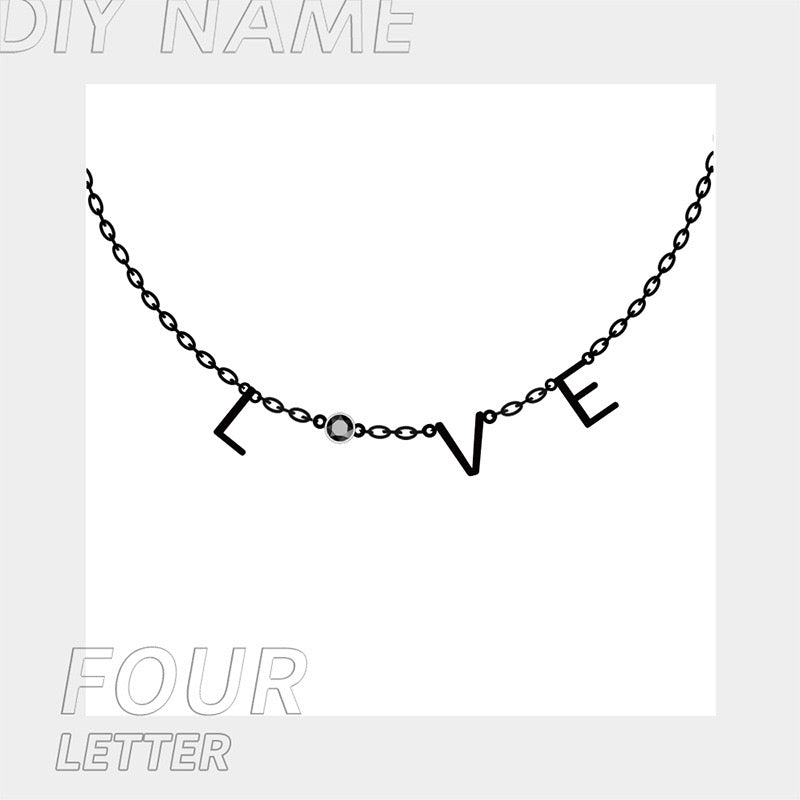 Amourwa Custom Birth Stone Name Necklace /Bracelet Jewelry Gift