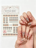 Classic British Plaid & Heart Nail Art Stickers | DIY Logo Nail Decals Charms