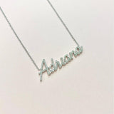 Amourwa Custom Name Zircon Necklace Jewelry Gift