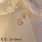 Luxury Designer Inspired Logo Nail Charms（4pcs/set） | Full Diamond Zircon 3D Nail Art Accessories & Jewelry