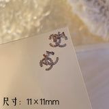Luxury Designer Inspired Logo Nail Charms（4pcs/set） | Full Diamond Zircon 3D Nail Art Accessories & Jewelry