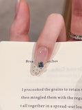 No.450 Handmade Blueberry French Tip Press-On Nails |Polka Dot Fruit Nail Art | Luxury Reusable Nails｜Amourwa