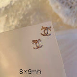 Luxury Designer Inspired Logo Nail Charms（4pcs/set） | Full Diamond Zircon 3D Nail Art Accessories & Jewelry