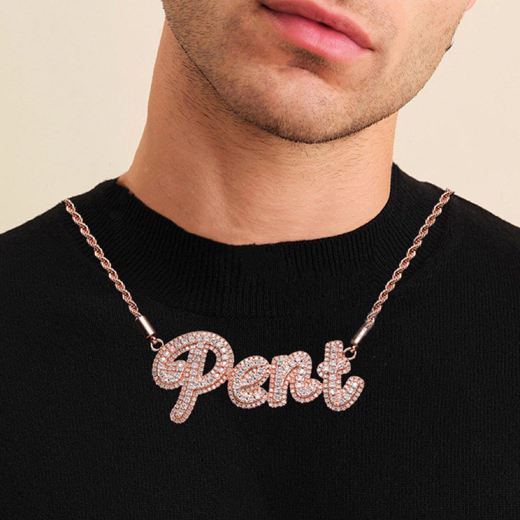 Cuban Link Chain Kids Name Plate Necklace Kid's Double Plated