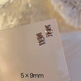 Luxury Designer Inspired Logo Nail Charms（4pcs/set） | Full Diamond Zircon 3D Nail Art Accessories & Jewelry