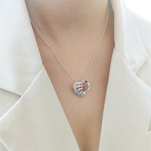 Amourwa Custom Heart Name Necklace With BirthStone Jewelry Gift