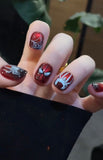 NO.474 Handmade Spiderman Custom Press On Nails Glow in the Dark Nail Art Amourwa