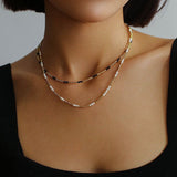 Amourwa Pearl Silver Necklace Jewelry