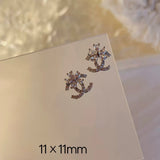 Luxury Designer Inspired Logo Nail Charms（4pcs/set） | Full Diamond Zircon 3D Nail Art Accessories & Jewelry