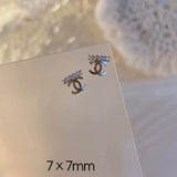 Luxury Designer Inspired Logo Nail Charms（4pcs/set） | Full Diamond Zircon 3D Nail Art Accessories & Jewelry