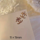 Luxury Designer Inspired Logo Nail Charms（4pcs/set） | Full Diamond Zircon 3D Nail Art Accessories & Jewelry