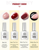 BORN PRETTY Gel Nail Polish Base & Top Coat - Rubber Base, Matte Top & Primer (10ml)