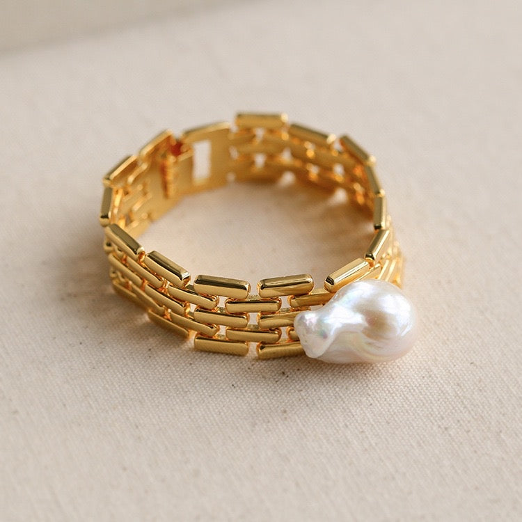 Amourwa Pearl Silver Bracelet Jewelry
