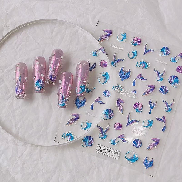 Mermaid Nail Sticker Charms – Amourwa