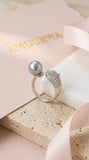 Panther Pearl Ring Setting, 18K Gold Plated- Adjustable DIY Jewelry Base | Amourwa