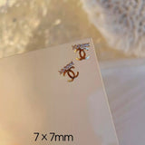 Luxury Designer Inspired Logo Nail Charms（4pcs/set） | Full Diamond Zircon 3D Nail Art Accessories & Jewelry