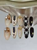 NO.452 Handmade Personalized Press-On Nails For Every Occasion Weddings, Parties & More Luxury Nail Art LV Nails｜Amourwa