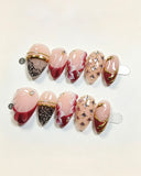 NO.475 Handmade Lace Flower Press on Nails | Amourwa