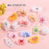 3D Acrylic Flower Nail Charms Kit with Pearls & Rhinestones - Mixed Floral Nail Art Accessories for DIY Manicure (30pcs）